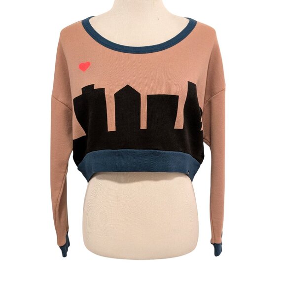 Stussy x Hand + Made Womens Size XS Ltd Edition Heartbeat City Crop Sweatshirt - Picture 1 of 11